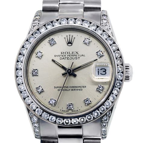 rolex white gold diamond watch